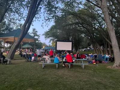 People at the Movie in The Park event