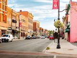 A street view of downtown Napanee in the summer