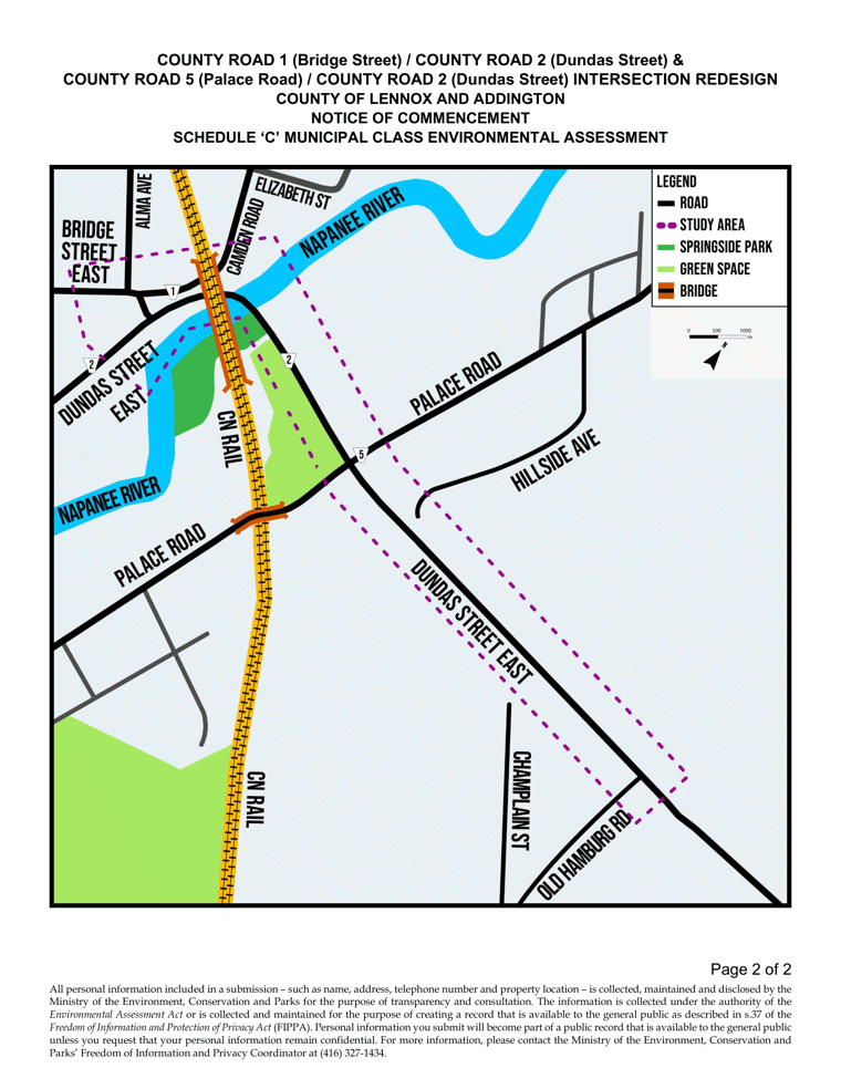Map of area for intersection redesign and Schedule 'C' Municipal Class Environmental Assessment
