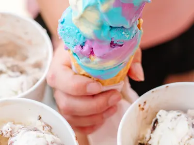 People holding ice cream